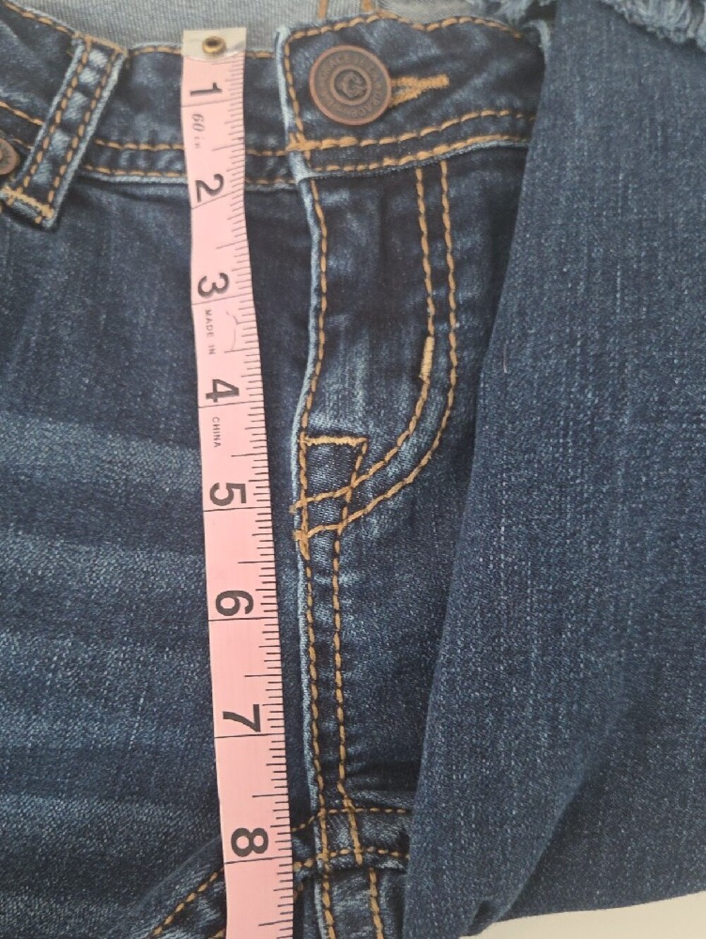 Grace in LA Dark Blue Skinny Jeans Pink Floral Embroidery Distressed Style - Picture 10 of 13